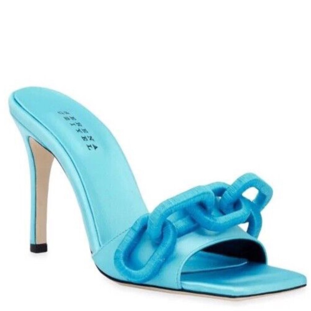 SERENA UZIYEL Catena Chain-Embellished Heeled Sandals Size -9